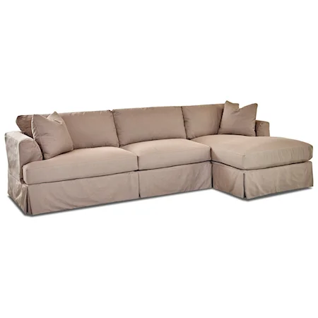 3-Seat Slipcover Chaise Sofa Sectional with RAF Chaise
